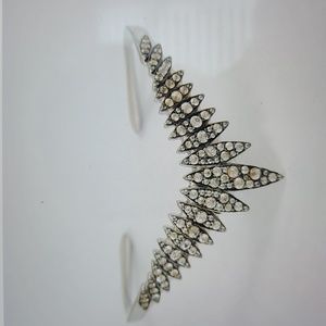 Alexis Bittar White Sapphire and Sterling Silver Burst Cuff Bracelet
